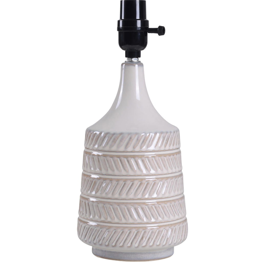 Better Homes &amp; Gardens White and Beige Etched Ceramic Table Lamp with Shade 17"H