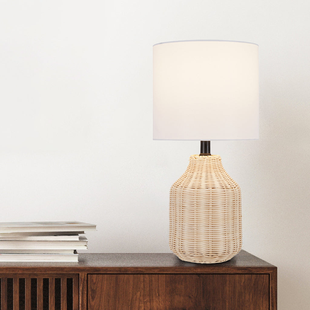 Better Homes &amp; Gardens 18" Woven Rattan Table Lamp, Natural Finish