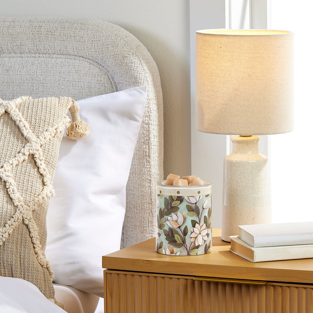 Better Homes &amp; Gardens 17" Reactive Glaze Ceramic Table Lamp with Off-White Shade