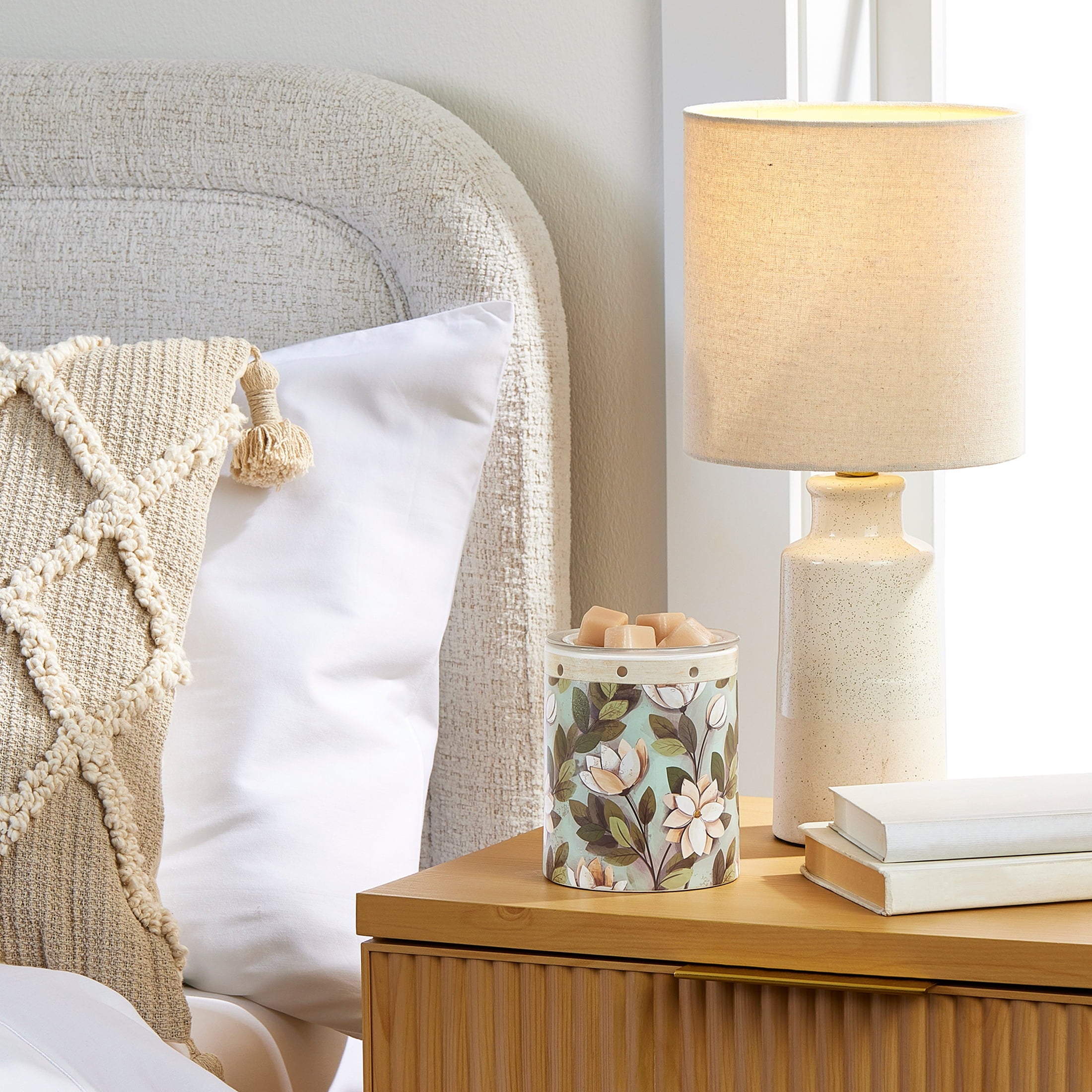Better Homes &amp; Gardens 17" Reactive Glaze Ceramic Table Lamp with Off-White Shade