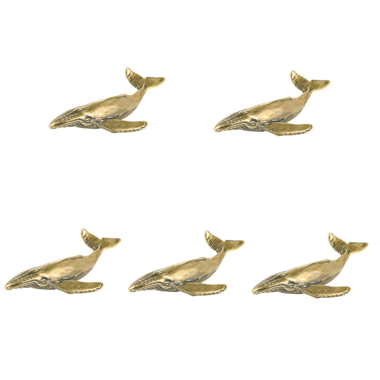 5 Count Whale for Desktop Figurine Marine Shark Decor Decoration Office Golden