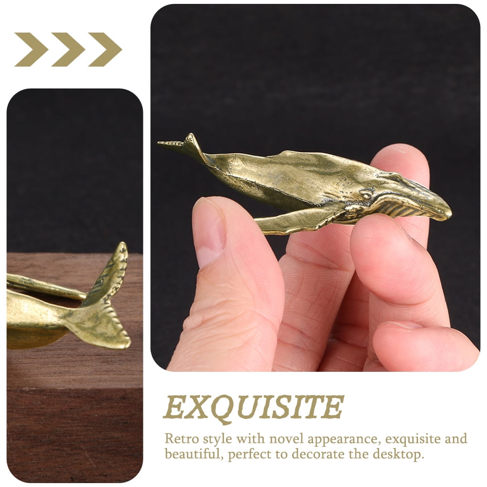5 Count Whale for Desktop Figurine Marine Shark Decor Decoration Office Golden
