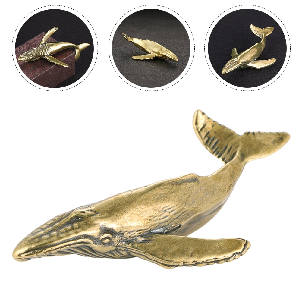 5 Count Whale for Desktop Figurine Marine Shark Decor Decoration Office Golden