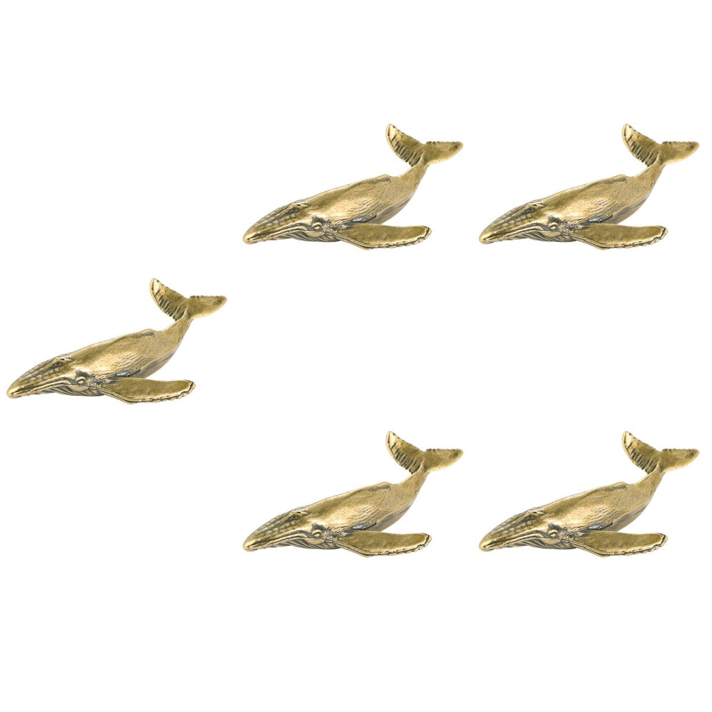 5 Count Whale for Desktop Figurine Marine Shark Decor Decoration Office Golden