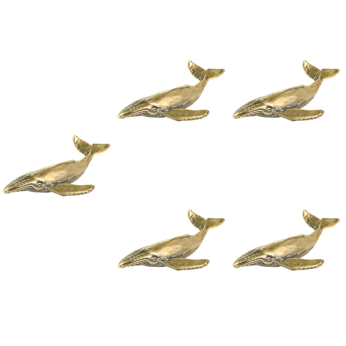 5 Count Whale for Desktop Figurine Marine Shark Decor Decoration Office Golden