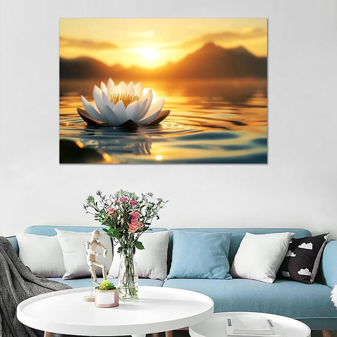 Mudket Framed Canvas Wall Art, White Orchid Candles Zen Stones Wall Decor, Elegant Calming Spa Floral Waterproof Art Prints for Bathroom Bedroom Living Room Home Decor - 18"L x 12"W