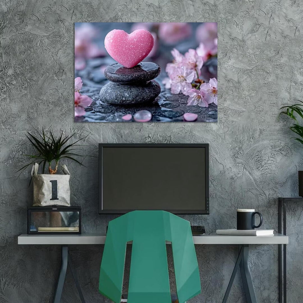 Mudket Framed Canvas Wall Art, White Orchid Candles Zen Stones Wall Decor, Elegant Calming Spa Floral Waterproof Art Prints for Bathroom Bedroom Living Room Home Decor - 18"L x 12"W