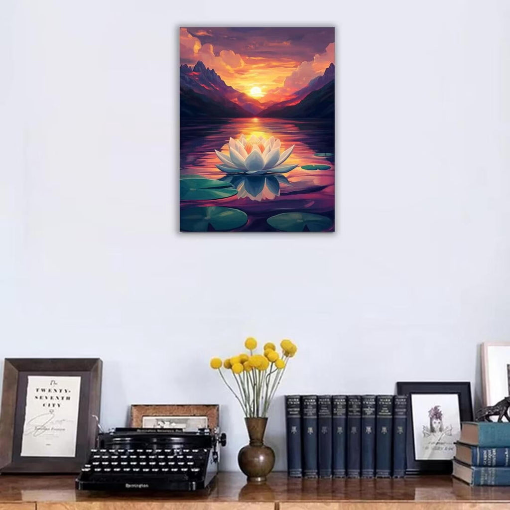 Mudket Framed Canvas Wall Art, White Orchid Candles Zen Stones Wall Decor, Elegant Calming Spa Floral Waterproof Art Prints for Bathroom Bedroom Living Room Home Decor - 18"L x 12"W