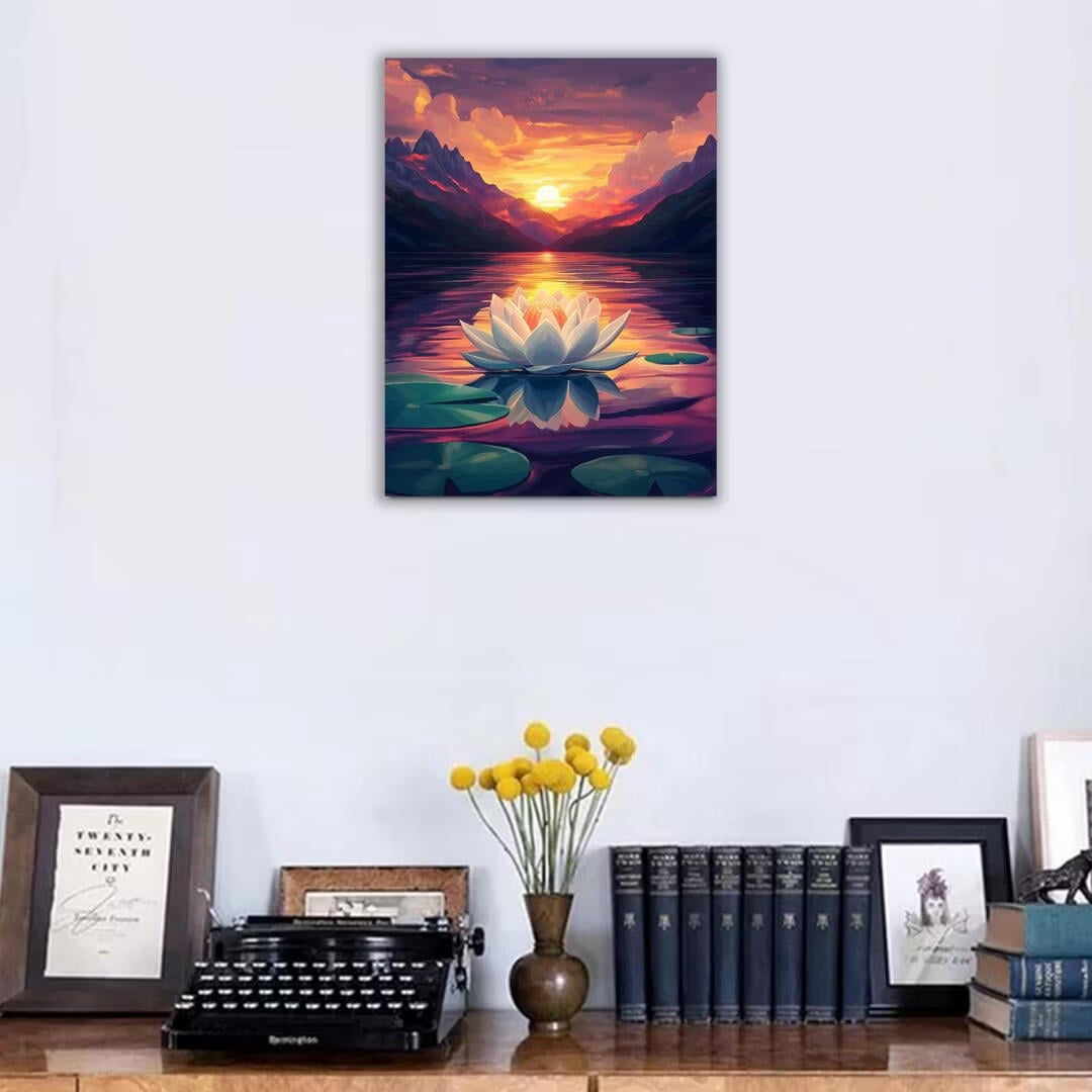Mudket Framed Canvas Wall Art, White Orchid Candles Zen Stones Wall Decor, Elegant Calming Spa Floral Waterproof Art Prints for Bathroom Bedroom Living Room Home Decor - 18"L x 12"W