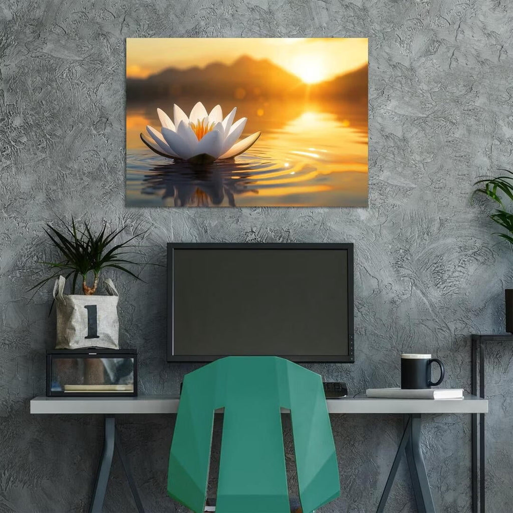 Mudket Framed Canvas Wall Art, White Orchid Candles Zen Stones Wall Decor, Elegant Calming Spa Floral Waterproof Art Prints for Bathroom Bedroom Living Room Home Decor - 18"L x 12"W