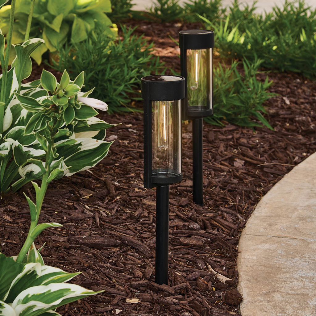 Better Homes &amp; Gardens Wyatt Solar Powered Black 15 Lumens LED Landscape Bollard Pathway Light (4 Count)