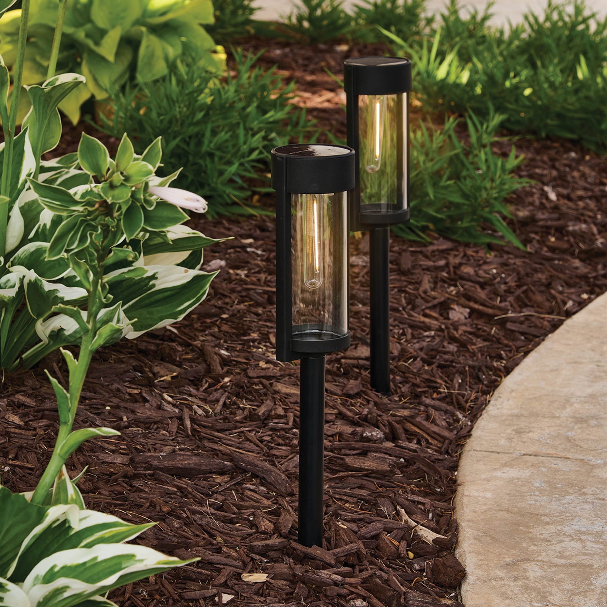 Better Homes &amp; Gardens Wyatt Solar Powered Black 15 Lumens LED Landscape Bollard Pathway Light (4 Count)