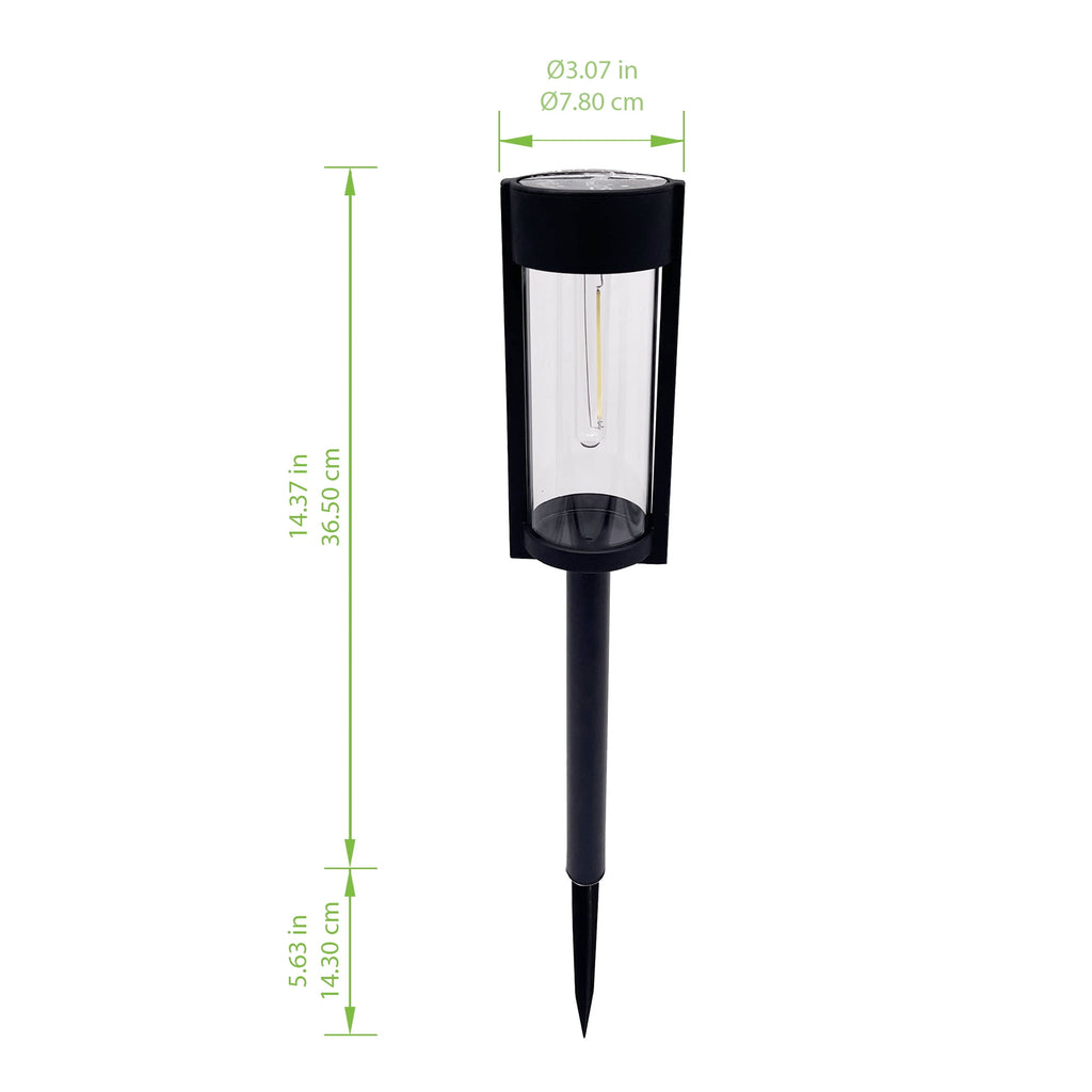 Better Homes &amp; Gardens Wyatt Solar Powered Black 15 Lumens LED Landscape Bollard Pathway Light (4 Count)