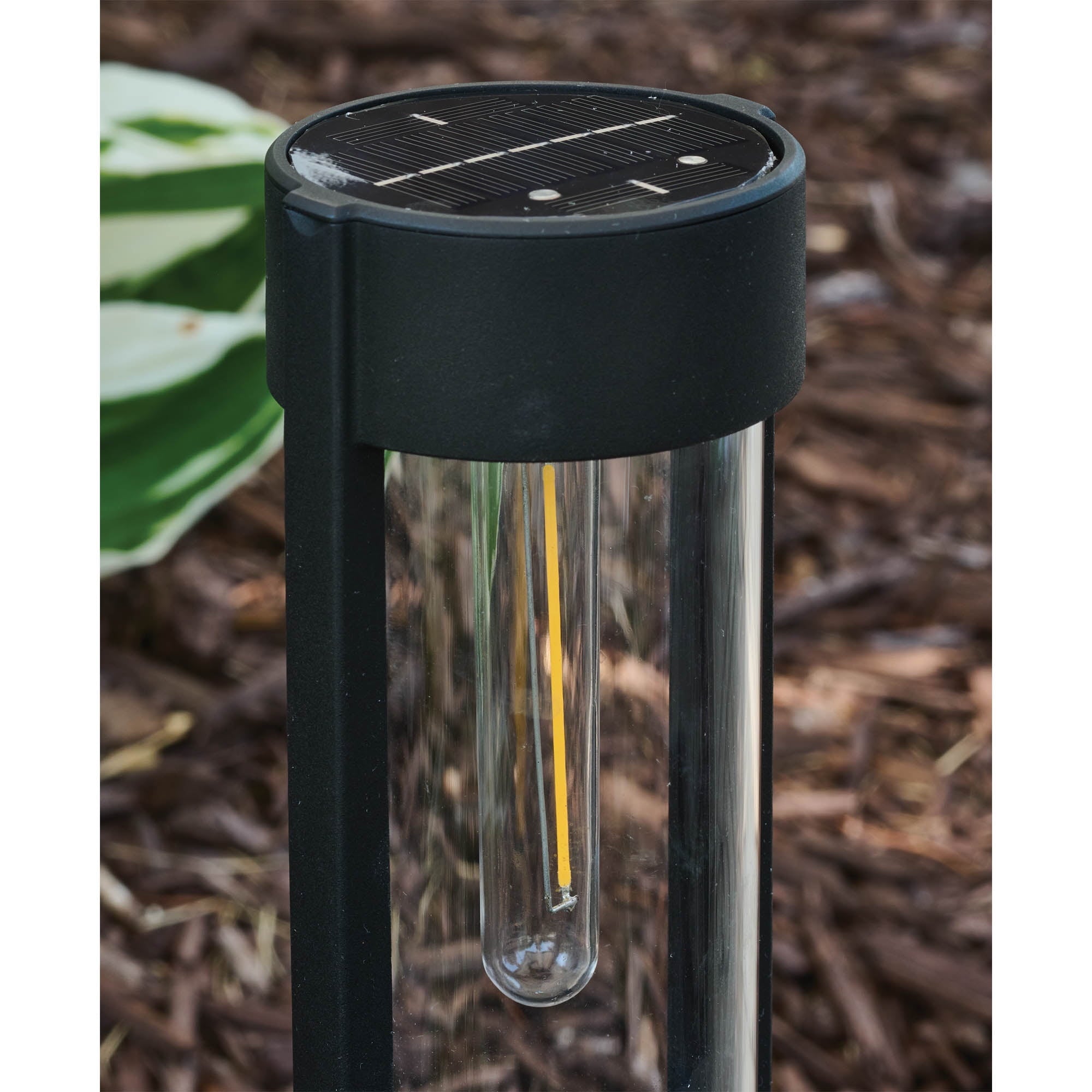 Better Homes &amp; Gardens Wyatt Solar Powered Black 15 Lumens LED Landscape Bollard Pathway Light (4 Count)