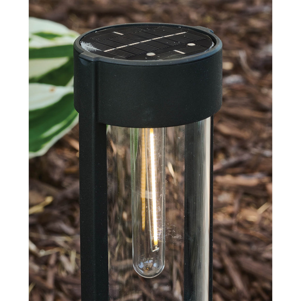Better Homes &amp; Gardens Wyatt Solar Powered Black 15 Lumens LED Landscape Bollard Pathway Light (4 Count)