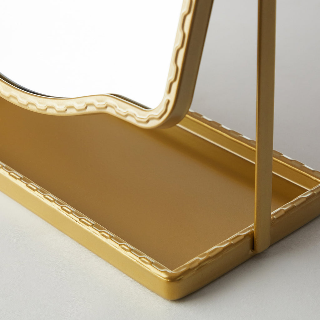 Home Decor Collection Stylehouse Gold Table Mirror with Storage