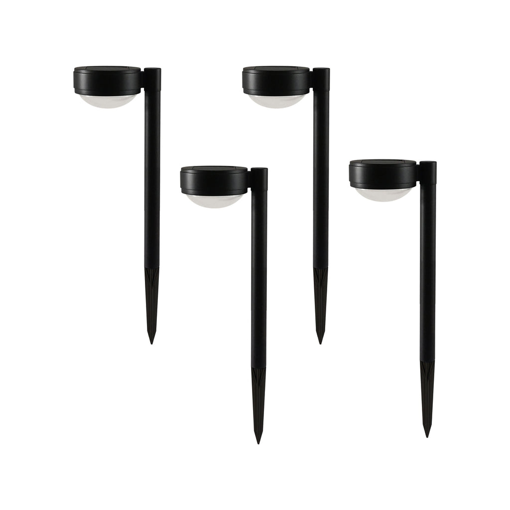 Better Homes &amp; Gardens Solar Powered Black Dome Downlight Walkway and Landscape Light, 20 Lumens (4 Count)