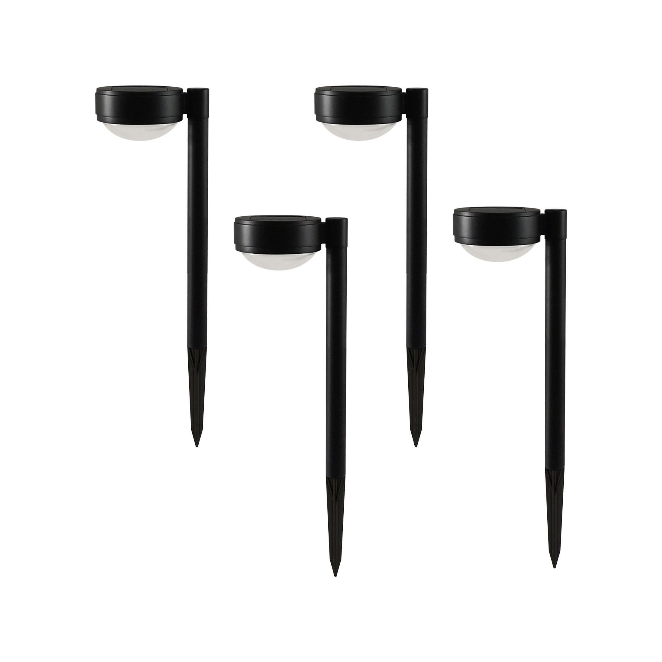 Better Homes &amp; Gardens Solar Powered Black Dome Downlight Walkway and Landscape Light, 20 Lumens (4 Count)
