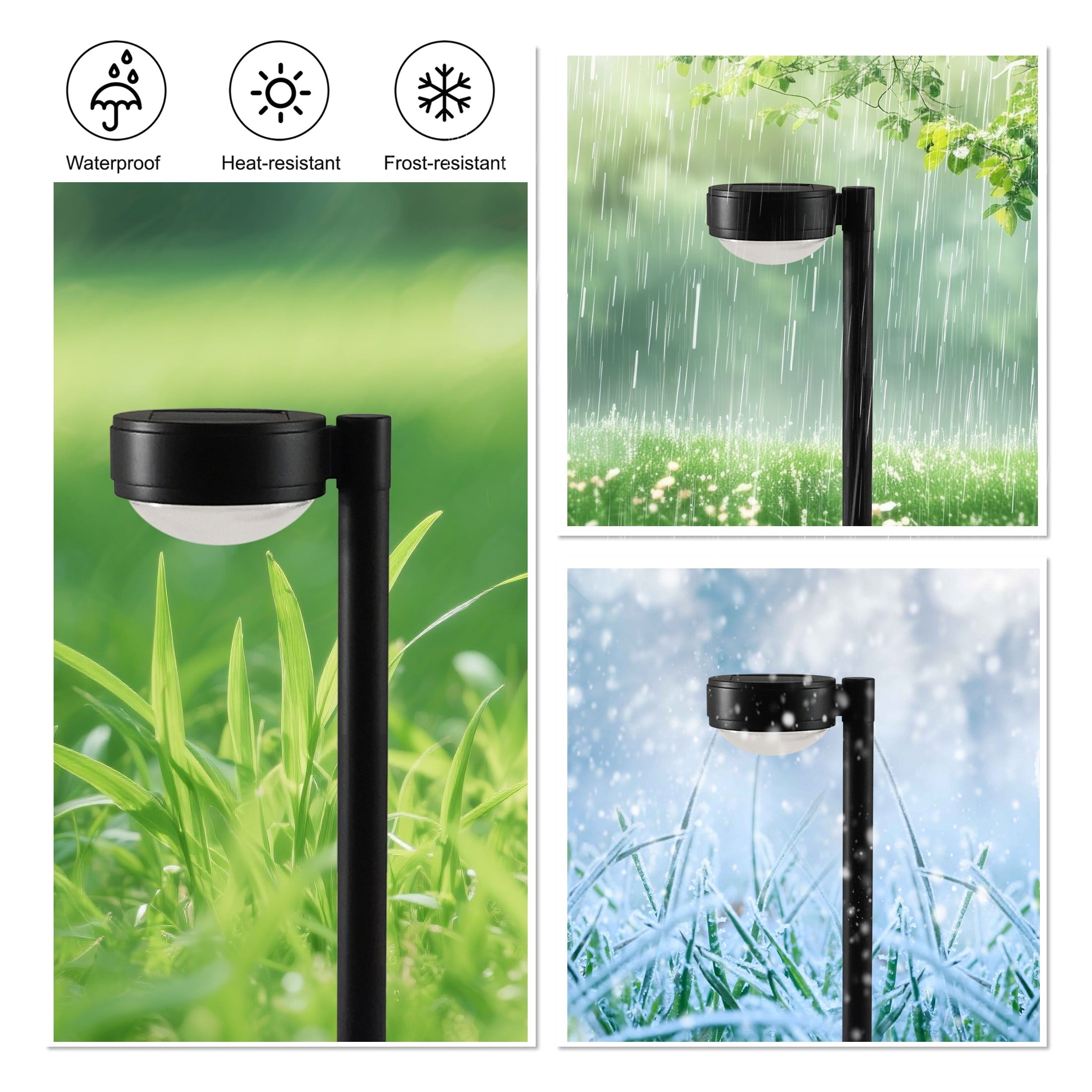 Better Homes &amp; Gardens Solar Powered Black Dome Downlight Walkway and Landscape Light, 20 Lumens (4 Count)