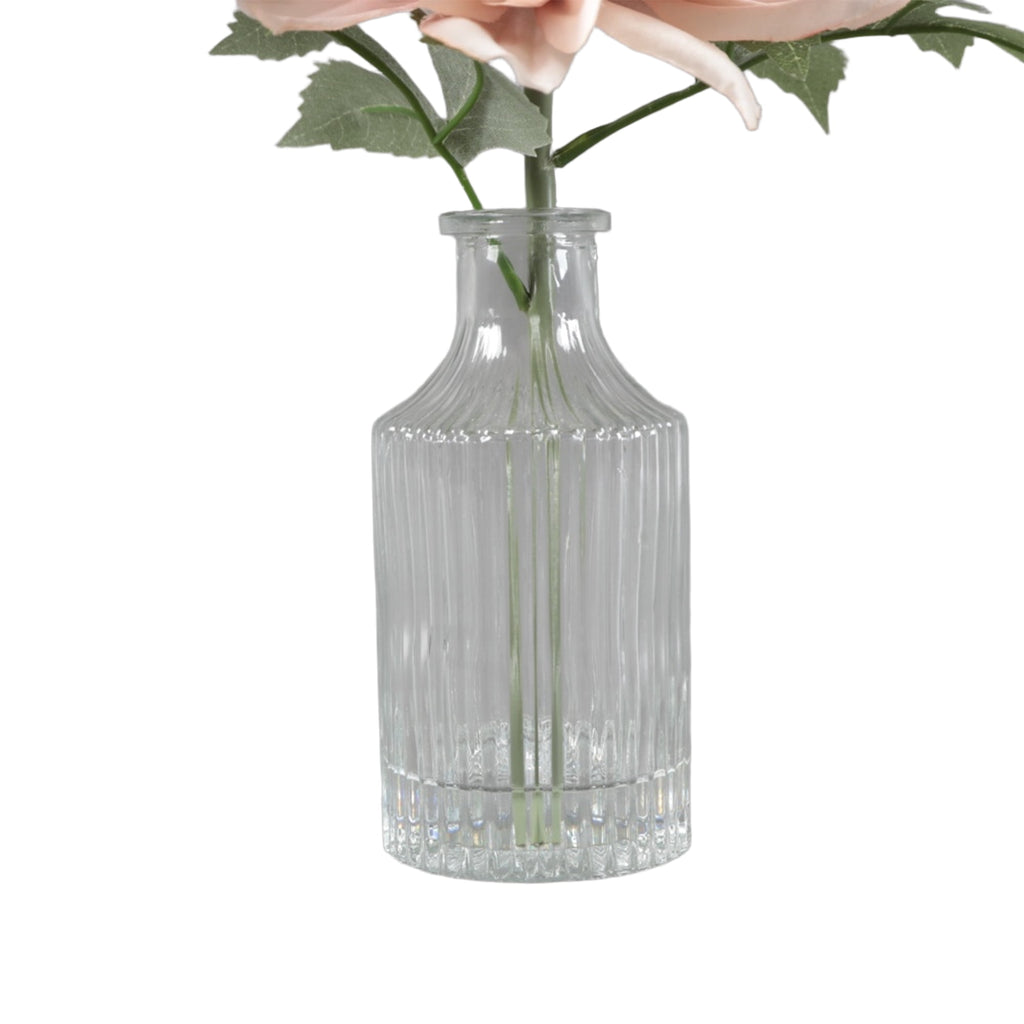 Home Decor Collection 10.25" Pink Faux Peony in Glass Vase