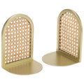 Home Decor Collection Sterling &amp; Noble Home Gold and Natural Rattan Decorative Tabletop Bookends
